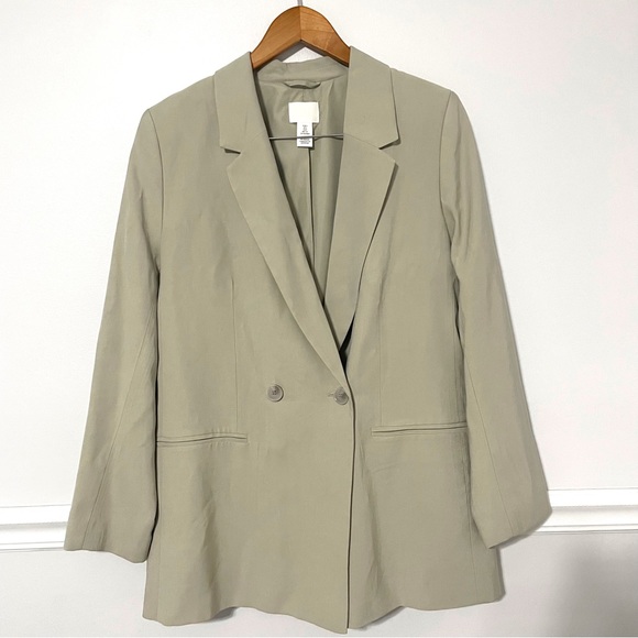 H&M • oversized sage green blazer sz S - Picture 4 of 8